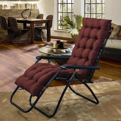 Stoelkussen - Loungekussen Tuinkussen - Buiten Ontspannen - Antislip Bevestiging - 178x53cm - Koffie