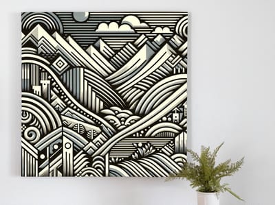 Abstract relief schilderij | Vormen van gedachte: Een ontdekking van abstracte reliëf kunst | Kunst - 60x60 centimeter op Canvas | Foto op Canvas
