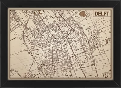 Decoratief Beeld - Houten Van Delft - Hout - Bekroned - Bruin - 21 X 30 Cm