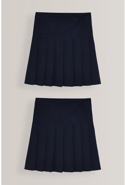 Next - Meisjes - 2 Geplooide schoolrokken - Blauw