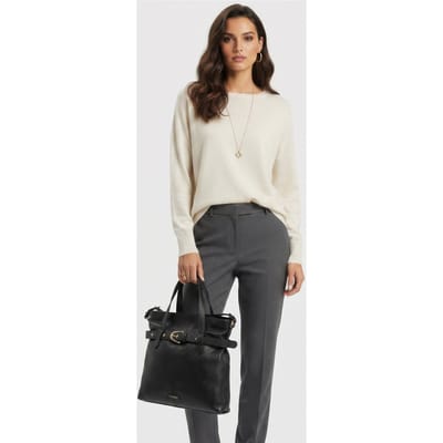 Coccinelle Large Leather Tote Bag In Black Maat: OS | Handtassen Outlet | Dames | Zwart