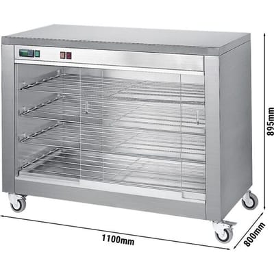 GGM Gastro Wärmeschrank mit Glasschiebetür & 4 Ablagen - 1100x800x895 mm Zilver
