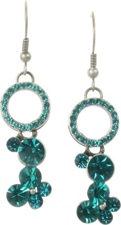 Behave - Oorhangers rond met turquoise steentjes - Avondstijl glamour