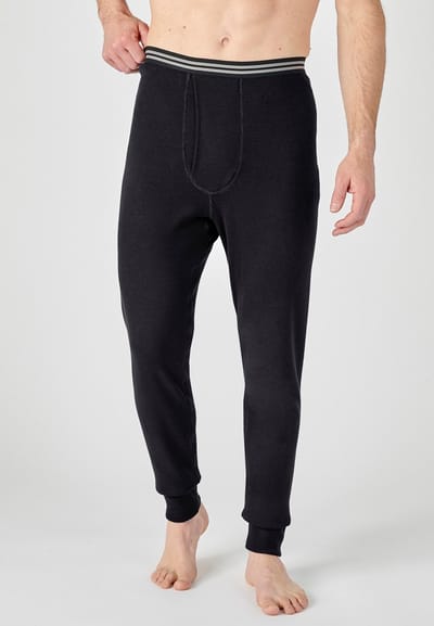 Damart - Lange onderbroek met gulp Thermolactyl, geborstelde fleece - Heren - Zwart - (78-85) S
