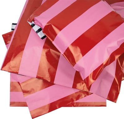Verzendzakken voor Kleding - 100 stuks - 25x34cm - Rood, Roze, Print / Multi colour Verzendzakken Webshop - Verzendzakken plastic met plakstrip