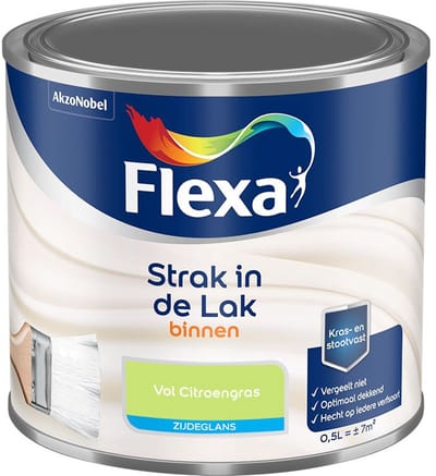 Flexa - Strak In De Lak Binnenlak Zijdeglans - Vol Citroengras - Mengverf - 500 Ml