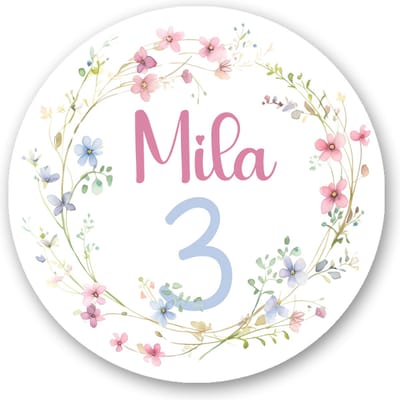 25x Sluitsticker Spring Birthday - pastel kleuren - 40 mm - Verjaardags sticker - Sluitzegel - Sticker Verjaardag meisjes - Uitdelen - Sluitzegel - Wensetiket - Uitdelen - Jarig - Trakteren - Traktatiestickers Pimp Studio