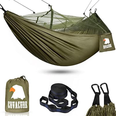 Buitenhangmat met Klamboe - Ultralicht en Ademend Parachute Nylon voor Camping en Trekking