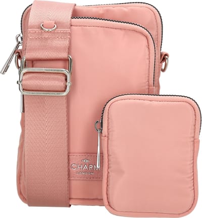 Charm London Odeon Crossbody Telefoontasje met Etui Handige Ritsvakjes - Oudroze