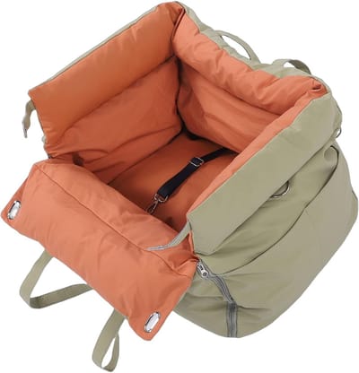 Huisdier Reisbed - Draagbaar Hondenbed - Comfortabel Reizen - Afneembaar Wasbaar - 76 x 50 x 18 cm - Grijs