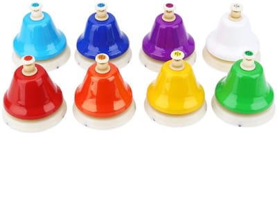Allecto - Handbells - Muziekinstrument - Perfect voor kinderen - Kleurrijke 8-Note Set - Educatief en leuk - Geschikt voor familieactiviteit - Scho...
