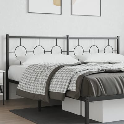 vidaXL - Vervangend - hoofdbord - 200 - cm - metaal - zwart