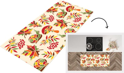 Keukenloper - Loper keuken - Herfst - Slakken - Patroon - 120x50 cm - Keukenloper vinyl
