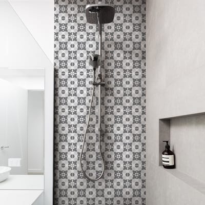 Zelfklevende tegelmuurstickers voor keuken en badkamer - 30 cementtegelstickers, Azulejos Maela - 30 stickers, 20x20cm