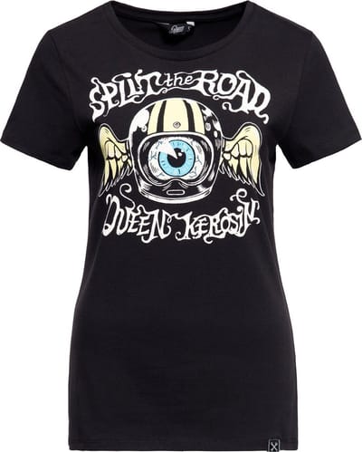 Queen Kerosin - Split The Road Top - XS - Zwart