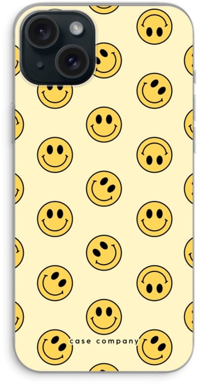 Case Company® - Hoesje geschikt voor iPhone 15 Plus hoesje - Smiley N°2 - Soft Cover Telefoonhoesje - Bescherming aan alle Kanten en Schermrand