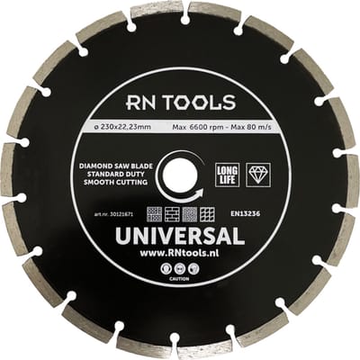 RNtools Diamantschijf 230 mm - Universeel - diamantzaagblad voor beton, steen & klinkers
