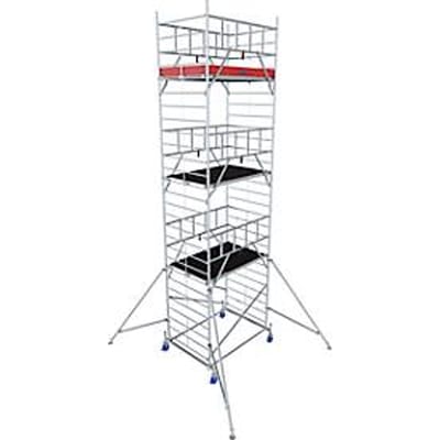 Krause ProTec XXL aluminium rolsteiger, 200 kg/m², TÜV-gekeurd, geremde wielen, L 2000 x B 1400 x H 8300 mm