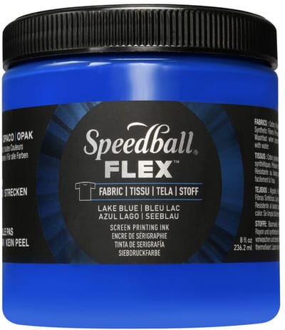 Flex fabric ink lake blue screen printing -Speedball
