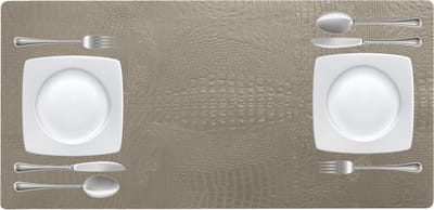 NOOBLU Tafelloper DUBL - Croco Clay grey - Lengte: 85 cm, Aantal: 1 tafelloper