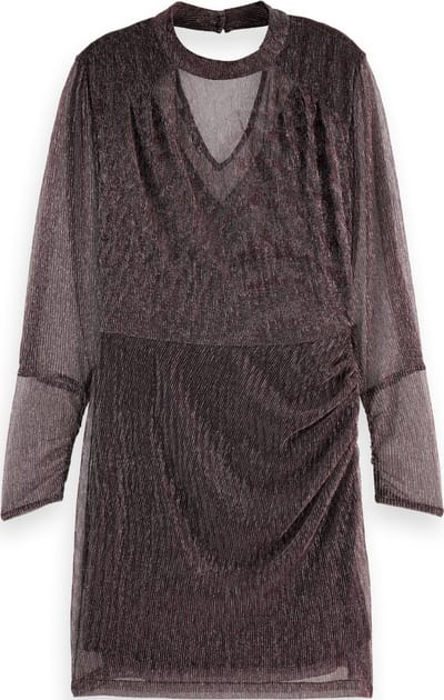 Scotch & Soda LUREX HIGH NECK MINI DRESS Dames Jurk - Maat 36