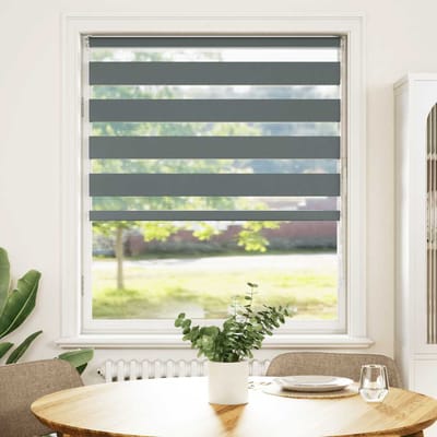 vidaXL - Zebra - rolgordijn - 100x100 - cm - stofbreedte - 95,9 - cm - donkergrijs