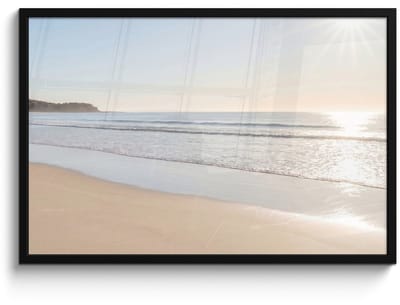 Poster in lijst - Fotolijst 90x60 cm - Posters - Zee - Zon - Zand - Posterlijst zwart - Decoratie - Wanddecoratie woonkamer - Muurdecoratie slaapkamer