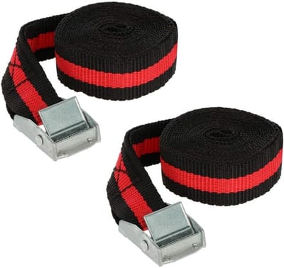 TOVBMUP Spanbanden - Sjorband - Bindriemen - Kabelbinders - Kabelbinders - 2 delig - 2.5 meter - Zwart