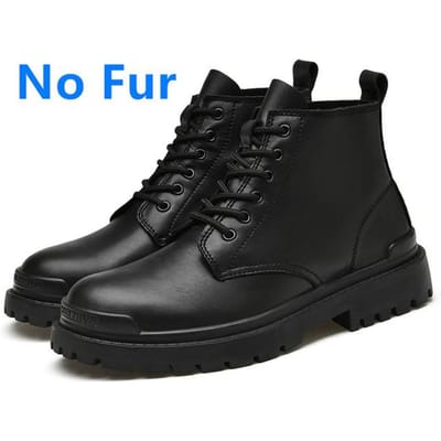 Mode Heren Laarzen Echt Leer Enkellaarsjes Outdoor Casual Comfortabele Motorlaarzen Klassiek Grote Maat 38 -48 Herenschoenen 45 black