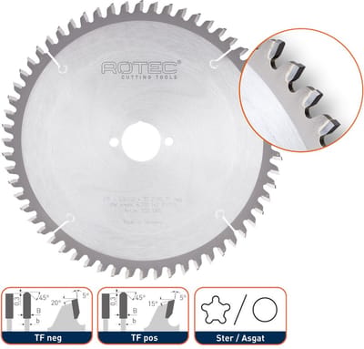 HM zaagblad voor NF-metalen, ø232x2,8x30mm Z=62 TF neg - 5551105