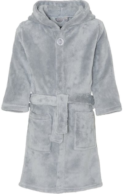 Playshoes - Fleece badjas met capuchon - Grijs - maat 122-128cm