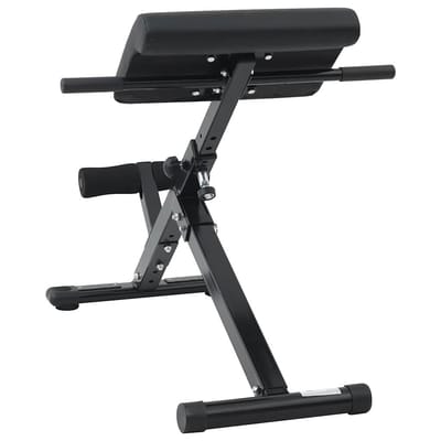 vidaXL - Hyperextension - bank - Zwart - 100,5 - x - 70 - x - 78 - cm - Gepoedercoat - staal