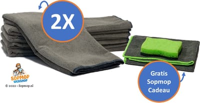 Microvezel Dweil Doek MF XXL Grey 2 stuks - Zware Professionele Kwaliteit - 60 x 70cm