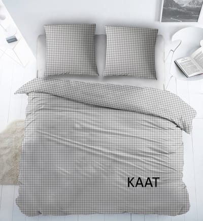 Sleepnight Dekbedovertrek Katoen Kaat - Grijs - 140 x 200/220 cm + 1 kussensloop - [Grijs]