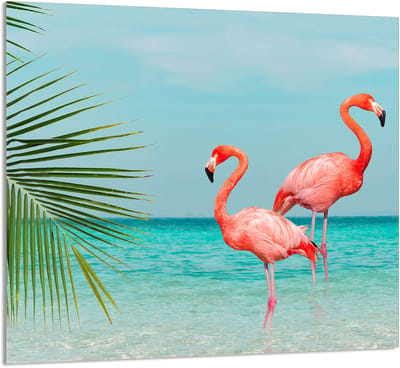 TMK ArtDeko - Glazen Paneel - Flaming - 65x60 cm - Keukendecoratie