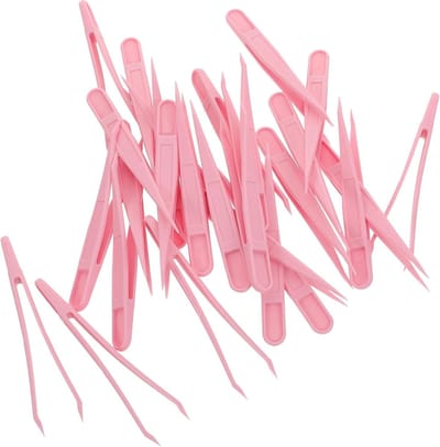 Plastic Pincetten - Knutsel Tangen - Kralen Sorteren - Antislip Punt - 100 Stuks - Roze