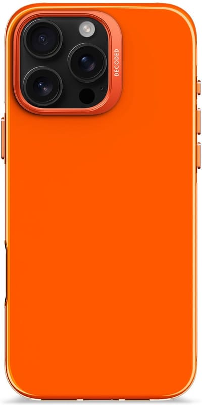 DECODED Resin Hoesje Geschikt voor iPhone 16 Pro – Anti-Yellowing - 100% Gerecycleerd Materiaal – Geschikt voor MagSafe - Tangerine Oranje