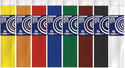 8x Crepe papier gekleurd basis pakket 250 x 50 cm - Knutselen met papier - Knutselspullen