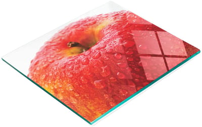 Multifunctionele decoratieve glazen snijplank voor in de keuken, appelwatermotief, 60x52 cm
