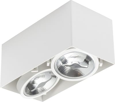 Xtra Warm Led Opbouwspot dubbele AR111 2x15W 2000-3000K dimbaar Wit