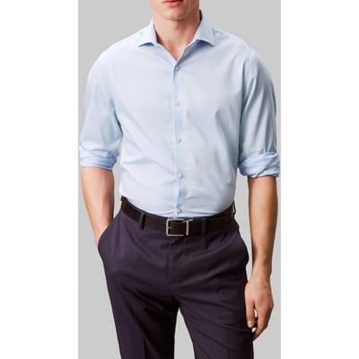 Calvin Klein Slim Striped Straight Shirt Light Blue Taglia: 39 | Camicie Business Outlet | Uomo | Blu