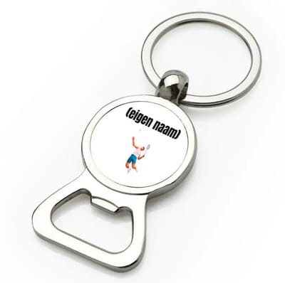 Akyol - badminton met man flesopener - Badminton - badmintoners - met eigen naam - badminton liefhebbers - cadeau - kado - 9 bij 3 cm