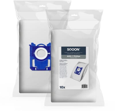 SQOON® Stofzuigerzakken geschikt voor Philips / AEG / Electrolux - Gelijk aan model: GR201S / E200S / FC8021 - High Filtration met vernieuwde aansluiting voor optimale pasvorm
