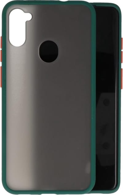Hoesje Geschikt voor de Samsung Galaxy A11 - Hard Case Backcover Telefoonhoesje - Donker Groen