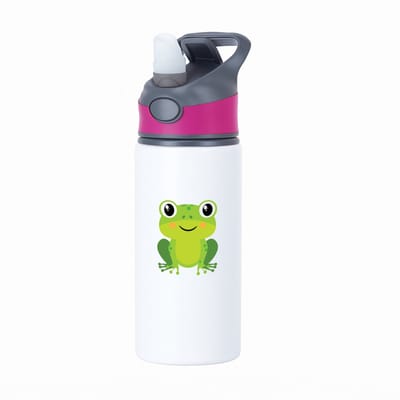Hacebo® - Kikkers waterfles met rietje roze - Kikker - Dieren liefhebbers - Amfibie - pad - water fles - 650ML