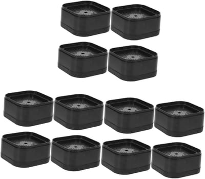 Wasmachine Kussens - Antislipmat Stabilisator - Trillingen Dempen - Set van 12 Stuks - 7x7x3.5cm - Zwart