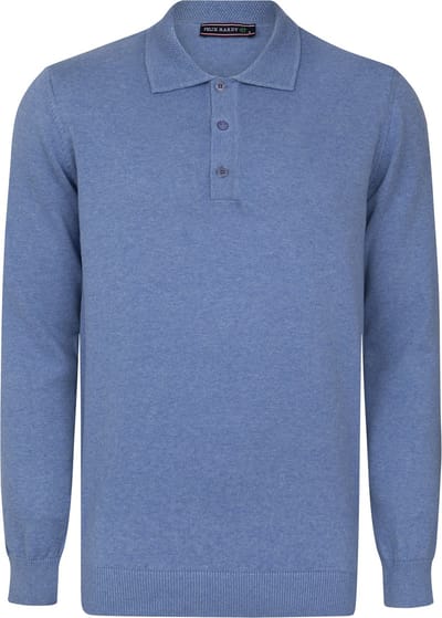 Felix Hardy Gebreide Polo Trui - Polo Kraag - Sweater - 100% Katoen Heren Indigo - M