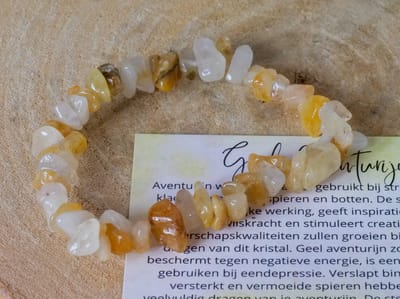Aventurijn Armband met split steentjes, Geel Aventurijn, edelsteen - Perfect cadeau voor mannen en vrouwen - Inclusief uitleg - Spiritueel - Aventurine - Creativiteit - Inspiratie - Depressie - Ontspanning - 100% NATUURLIJK