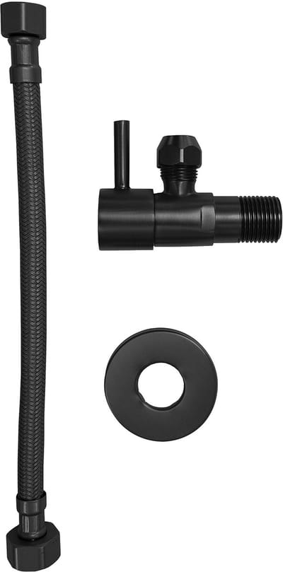 Sanifun Selli Minimal hoekstopkraan 1/2x 3/8 250 mm Mat Zwart