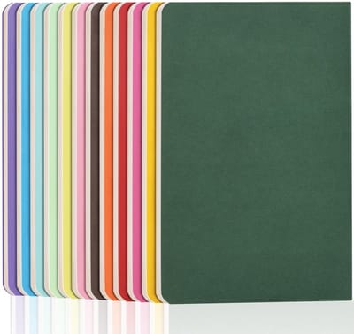 Dailygoods- Notitieboekjes A5 - 12-pack - 60 pagina's - Zachte kaft - Gemengde kleuren - Hoogwaardig schrijfpapier 80gsm - Schriften